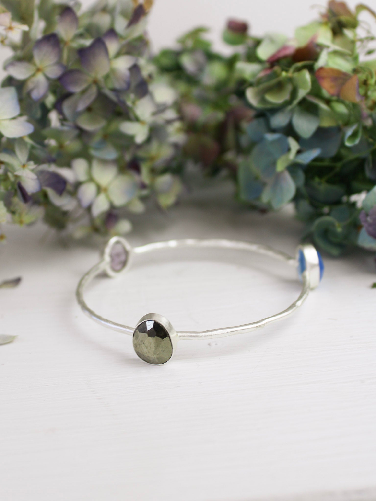 Three Stone Bangle Bracelet (size Xs)