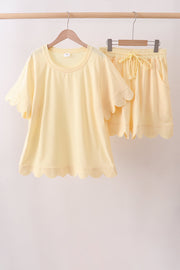 Buttercup Scalloped Women Shorts Set