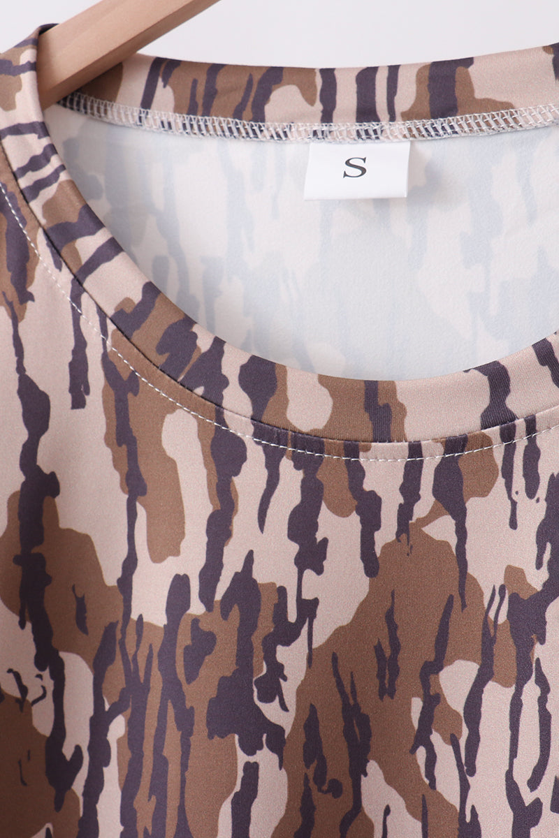 Camouflage Scalloped Mom&me Shorts Set
