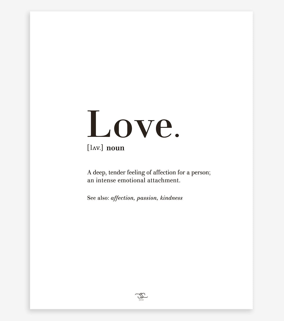 Minima - Children's Poster - Love, Definition (english)