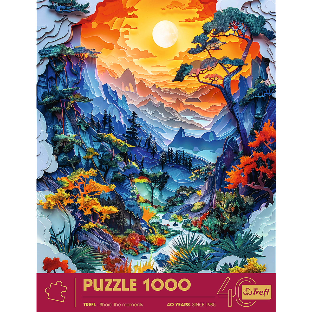 Red 40th Anniversary Valley 1000 Piece Paper Art Puzzle
