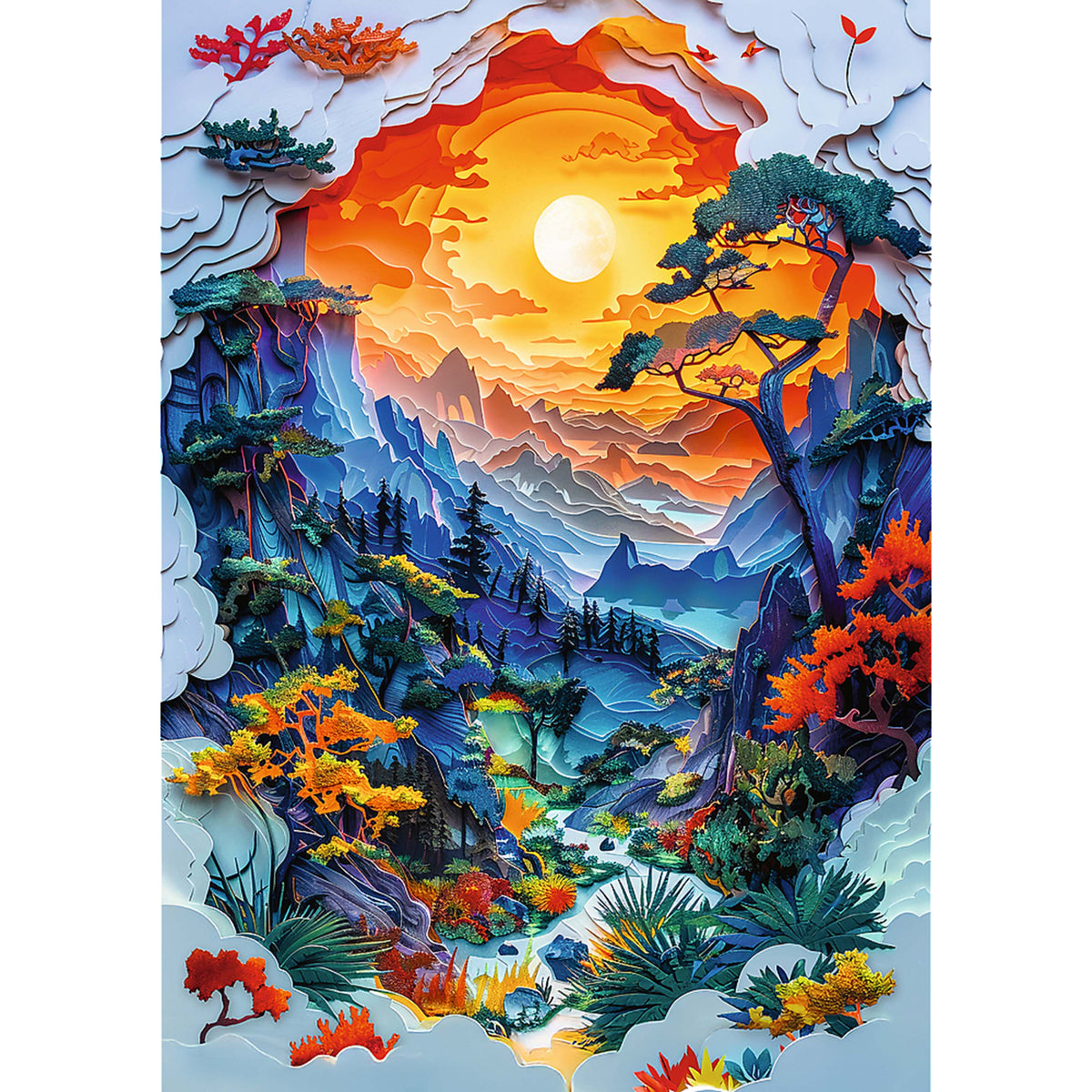 Red 40th Anniversary Valley 1000 Piece Paper Art Puzzle