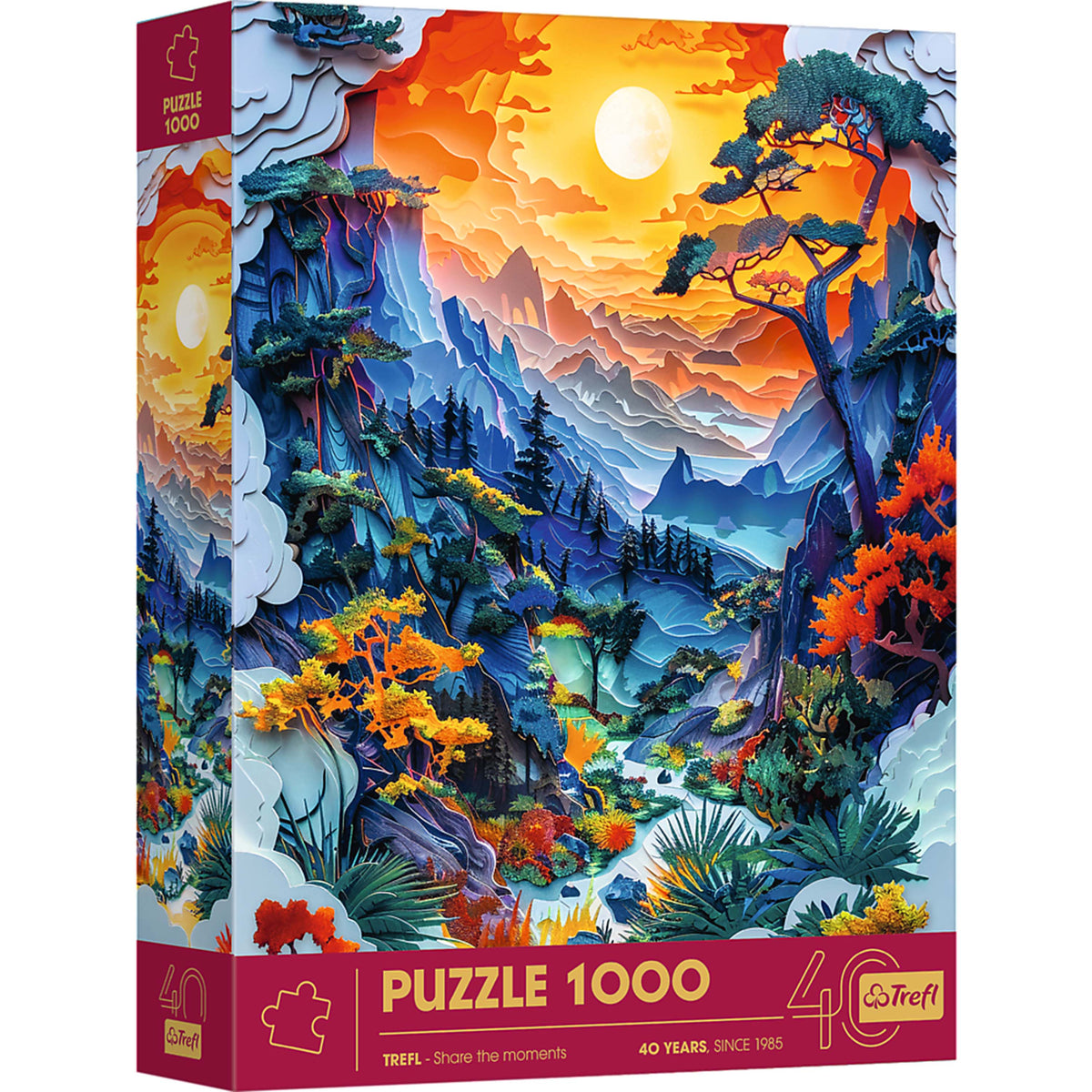 Red 40th Anniversary Valley 1000 Piece Paper Art Puzzle