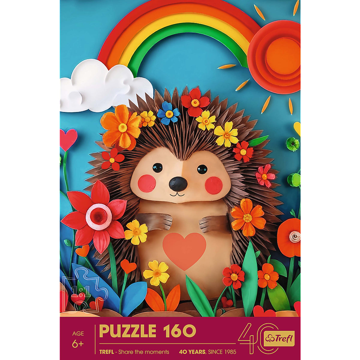 Kids 40th Anniversary Hedgehog 160 Piece Paper Art Puzzle