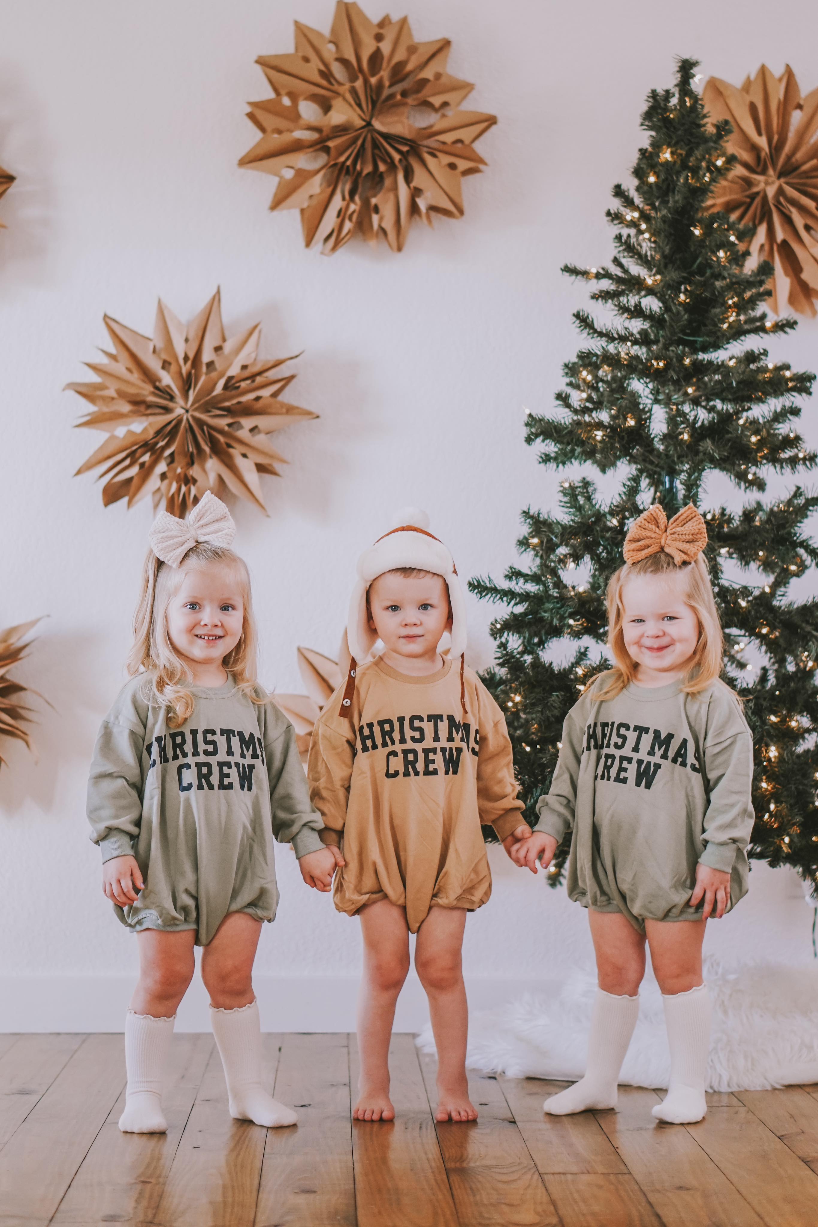 Christmas Crew Sweatshirt Romper - More Colors
