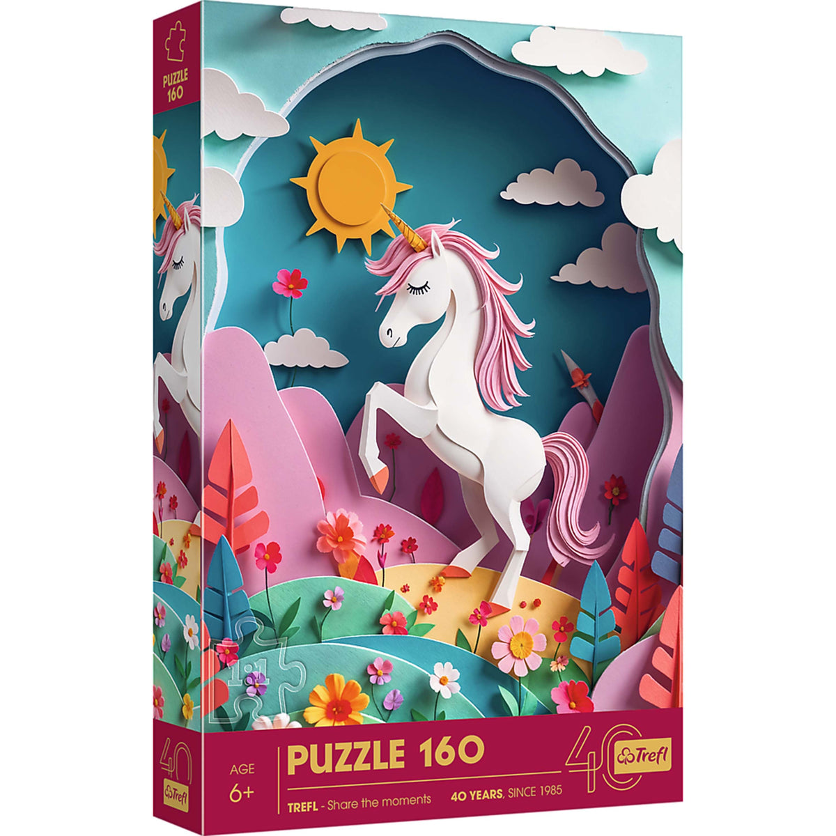 Kids 40th Anniversary Unicorn 160 Piece Paper Art Puzzle