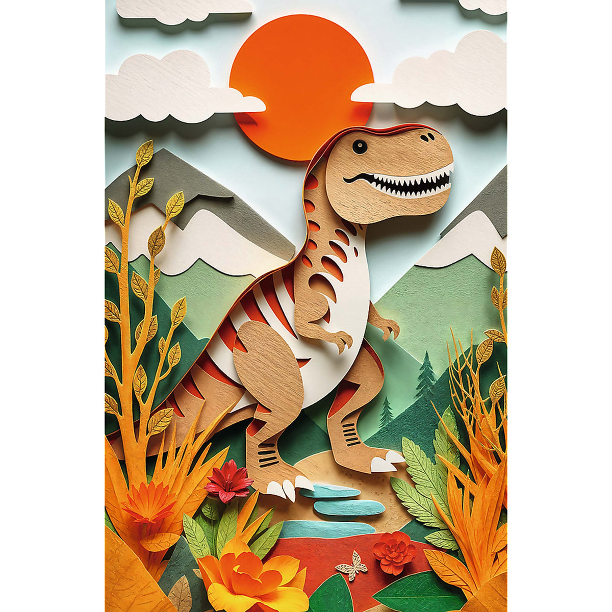 Kids 40th Anniversary Dinosaur 160 Piece Paper Art Puzzle