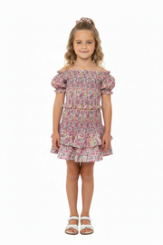 Tweenstyle By Stoopher - Spring Bloom Smocked Skirt Set