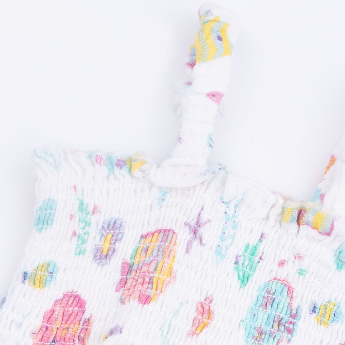 Sunny Coral Reef Fish - Smocked Romper
