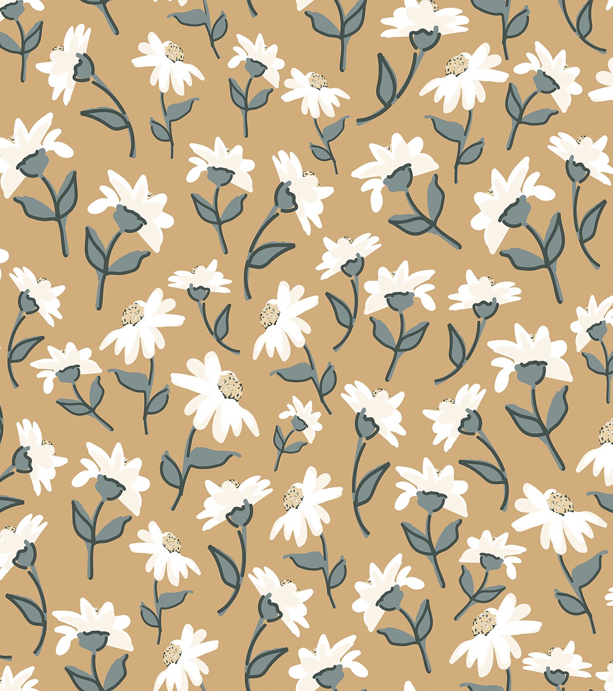 Picnic Day - Children's Wallpaper - Daisy Motif