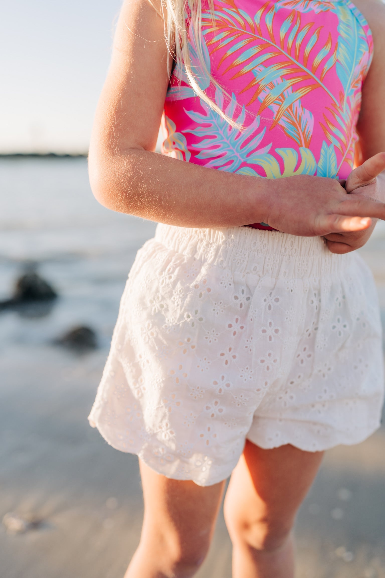 White Eyelet Shorts
