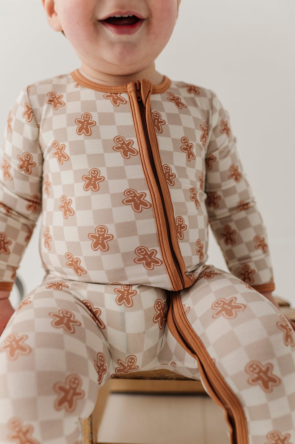Baby Boy Footie Romper In Gingerbread Man