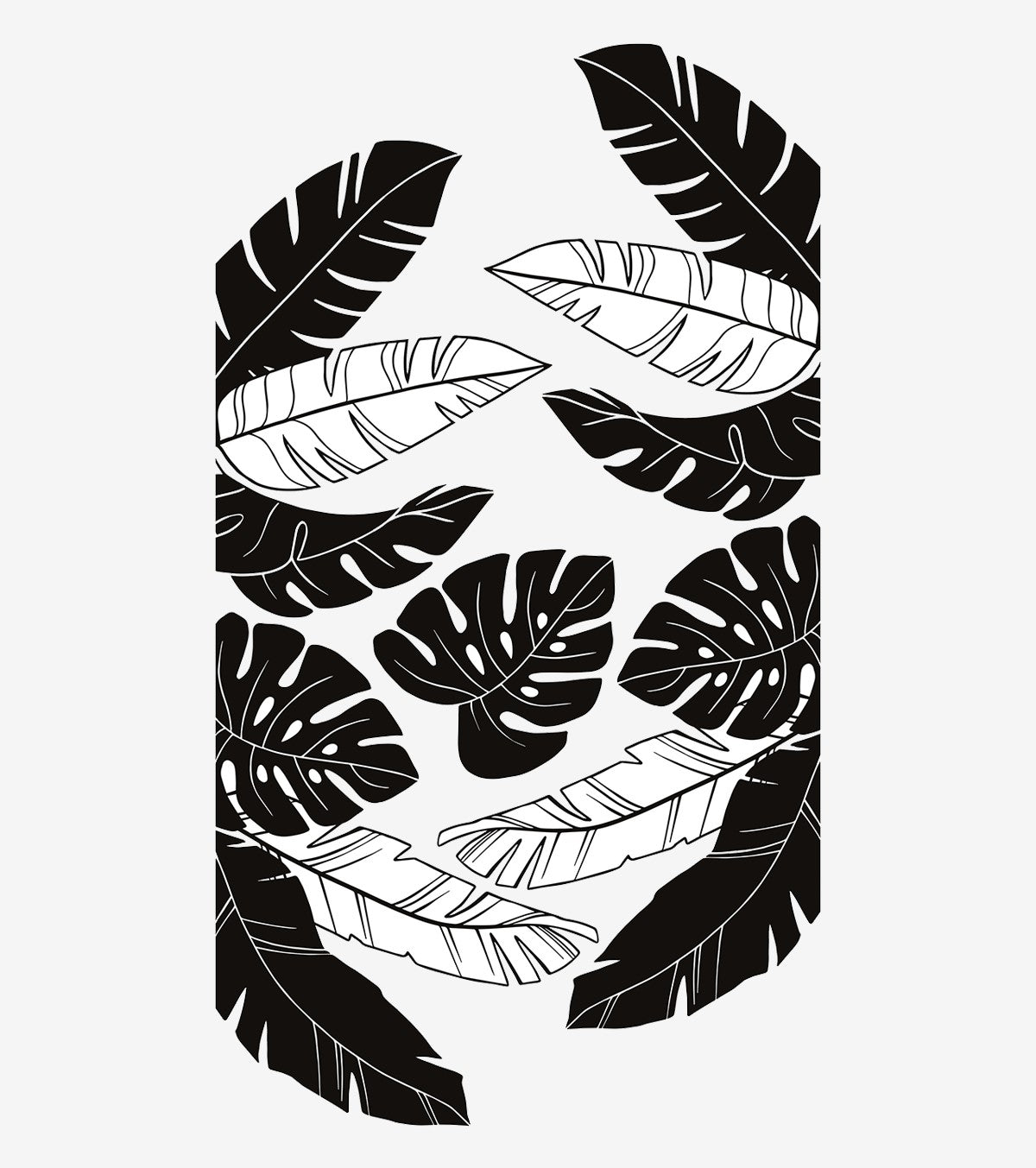 Black Majik - Large Sticker - Tropical Leaves