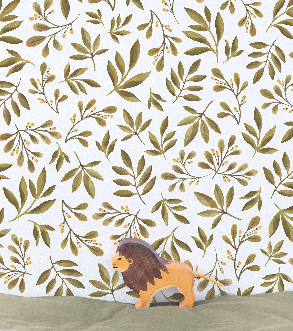 Felidae - Children's Wallpaper - Green Motif