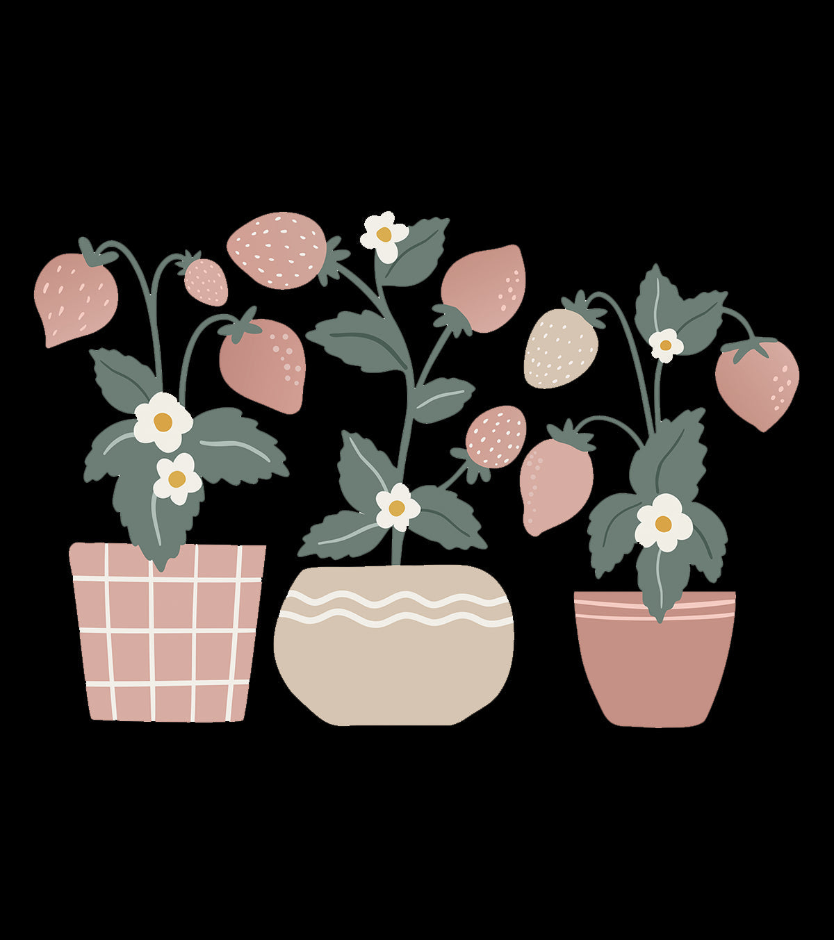 Louise - Large Sticker - Strawberry Plants