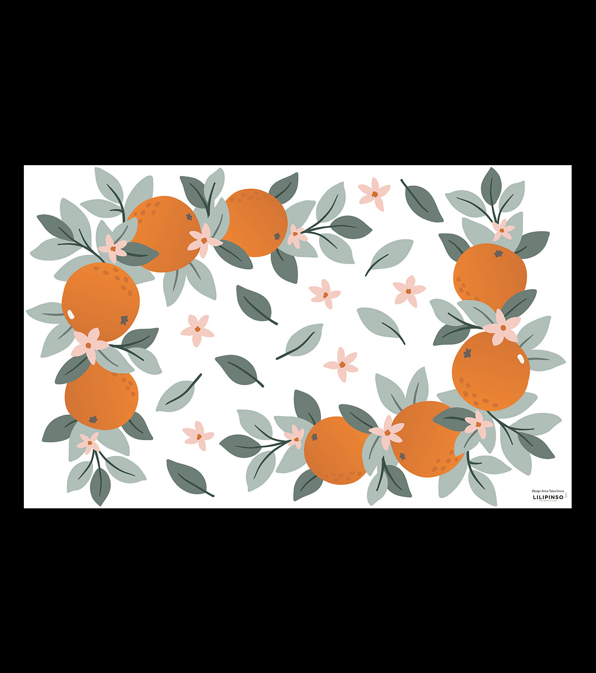Louise - Wall Decals Murals - Oranges And Foliage