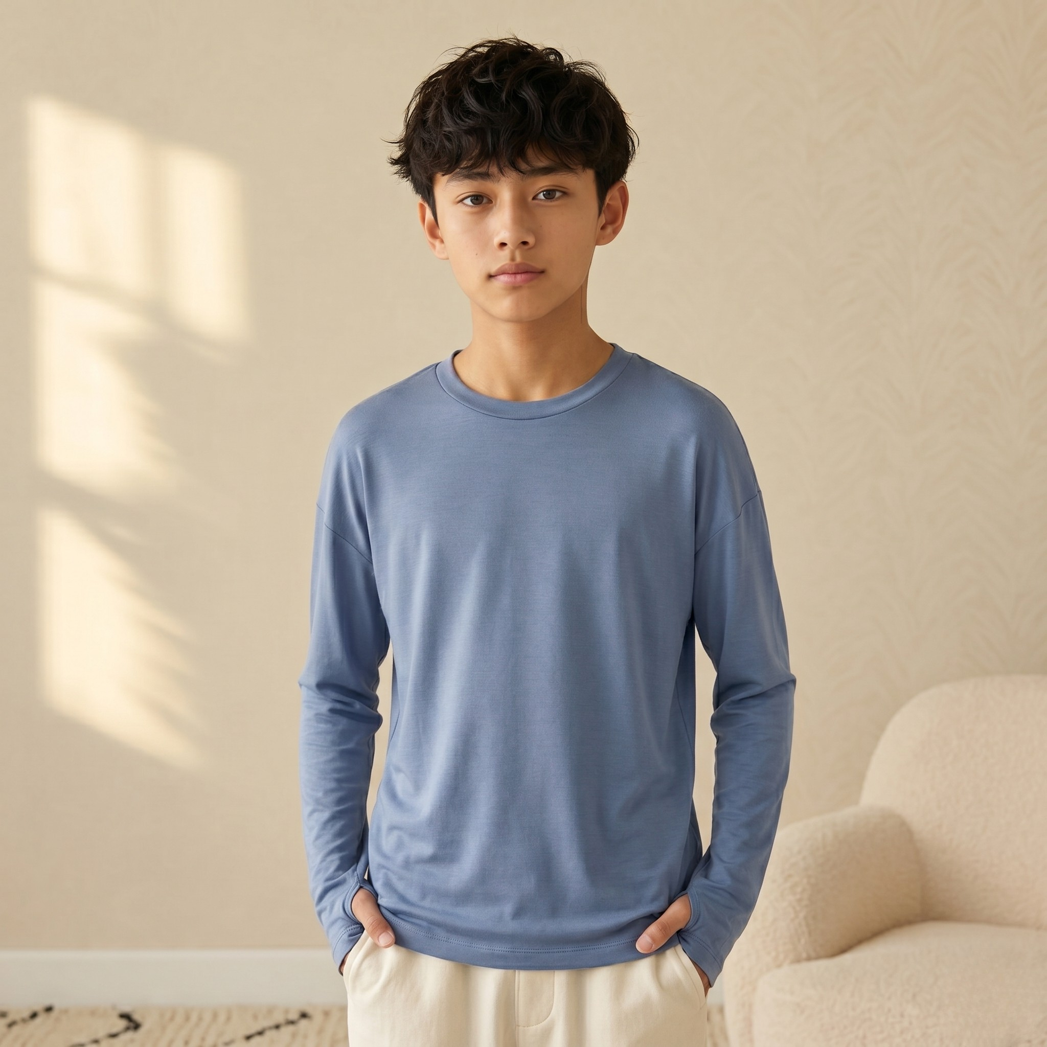 Teens’ Ultra Soft Tencel™ Micro Modal Long Sleeve Thumb-tee