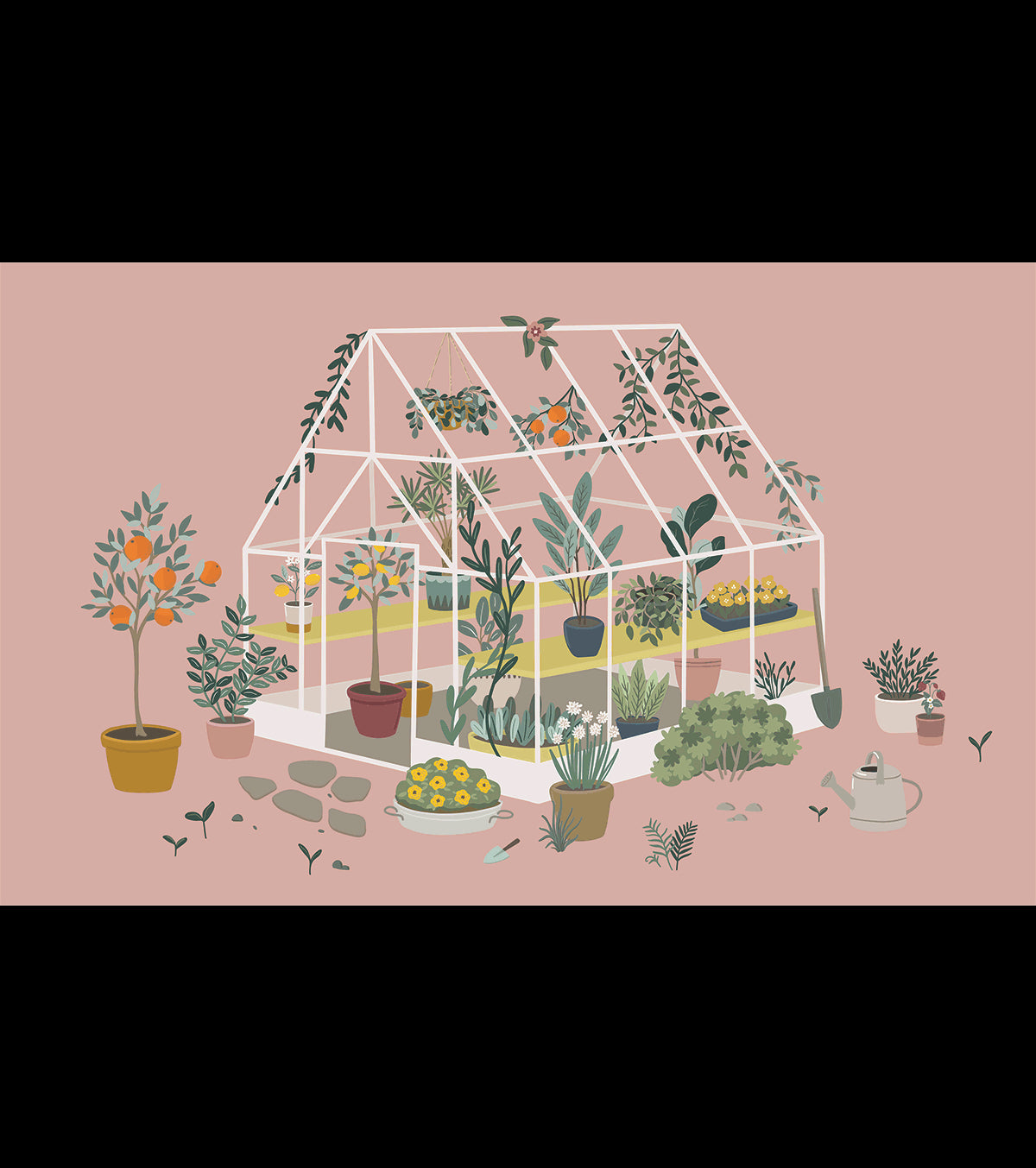 Louise - Panoramic Wallpaper - The Greenhouse, Orangery