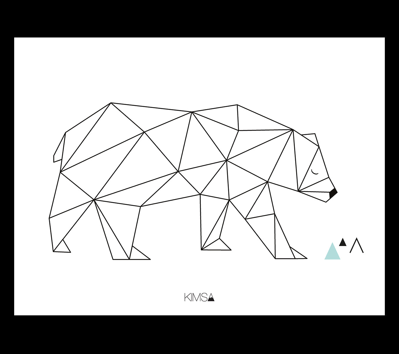 ORIGAMI - Children's poster - Bear (geometric)