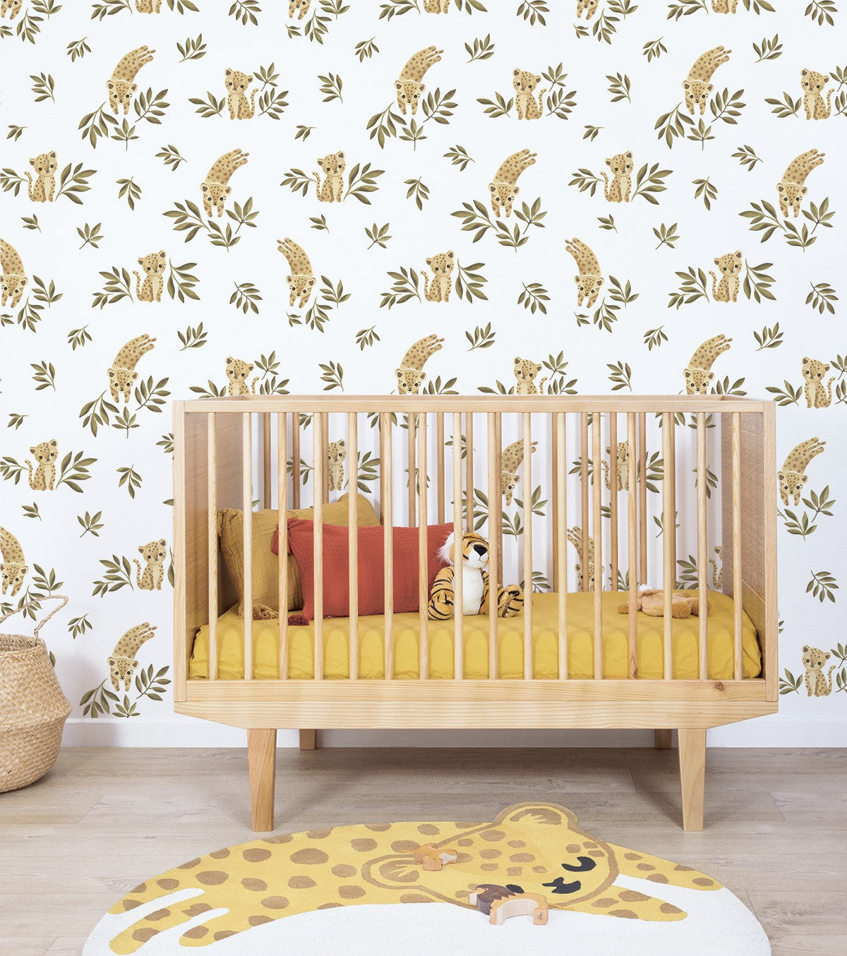 Felidae - Children's Wallpaper - Small Leopard Motif