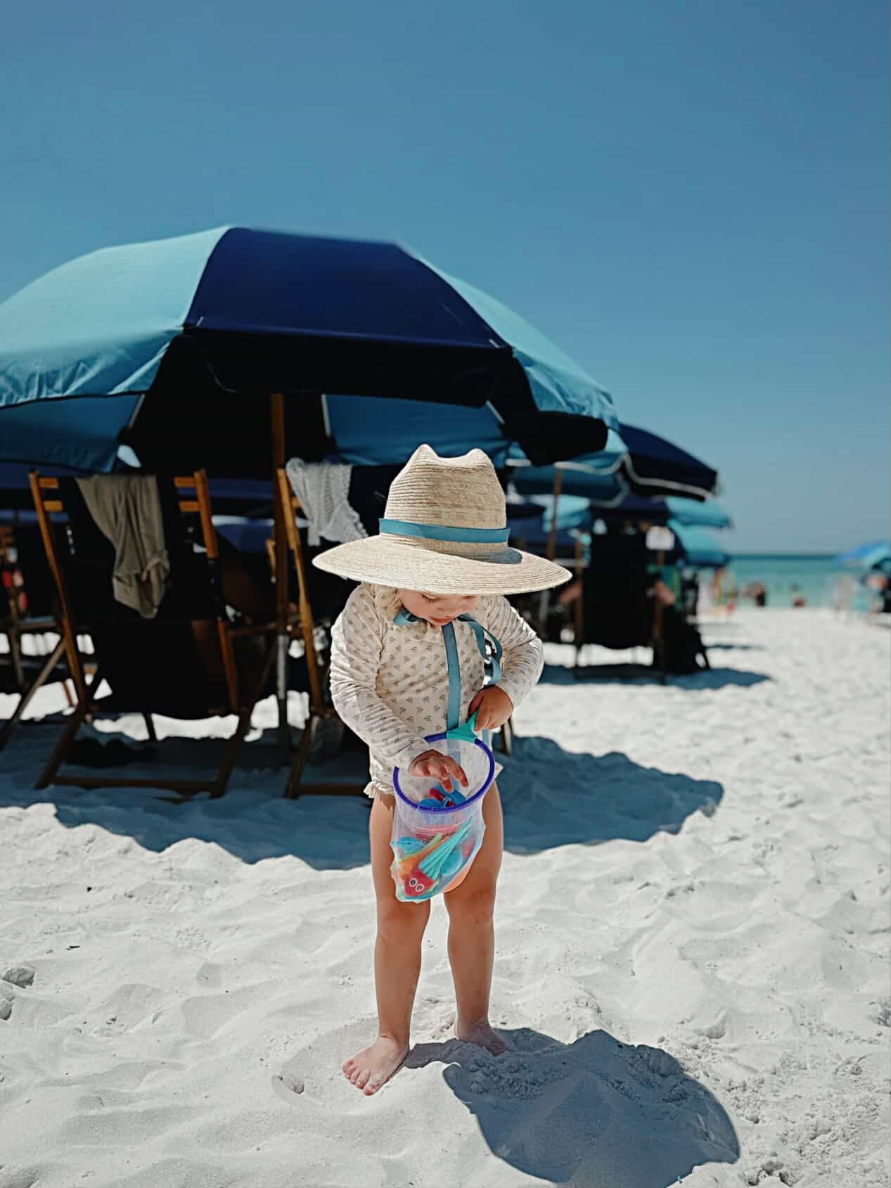 Petunia Girl's Sun Hat - Long Navy Paracord Lanyard With Jade And Wood Bead Toggle
