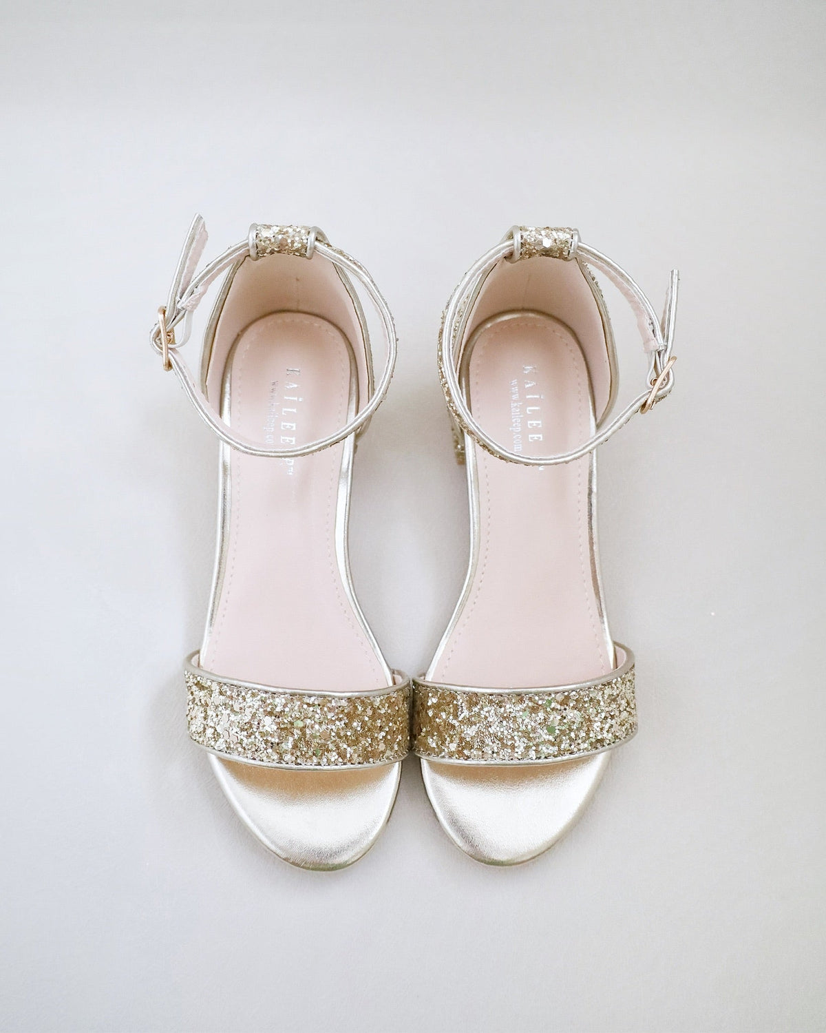Rock Glitter Low Block Heel Girls Sandals