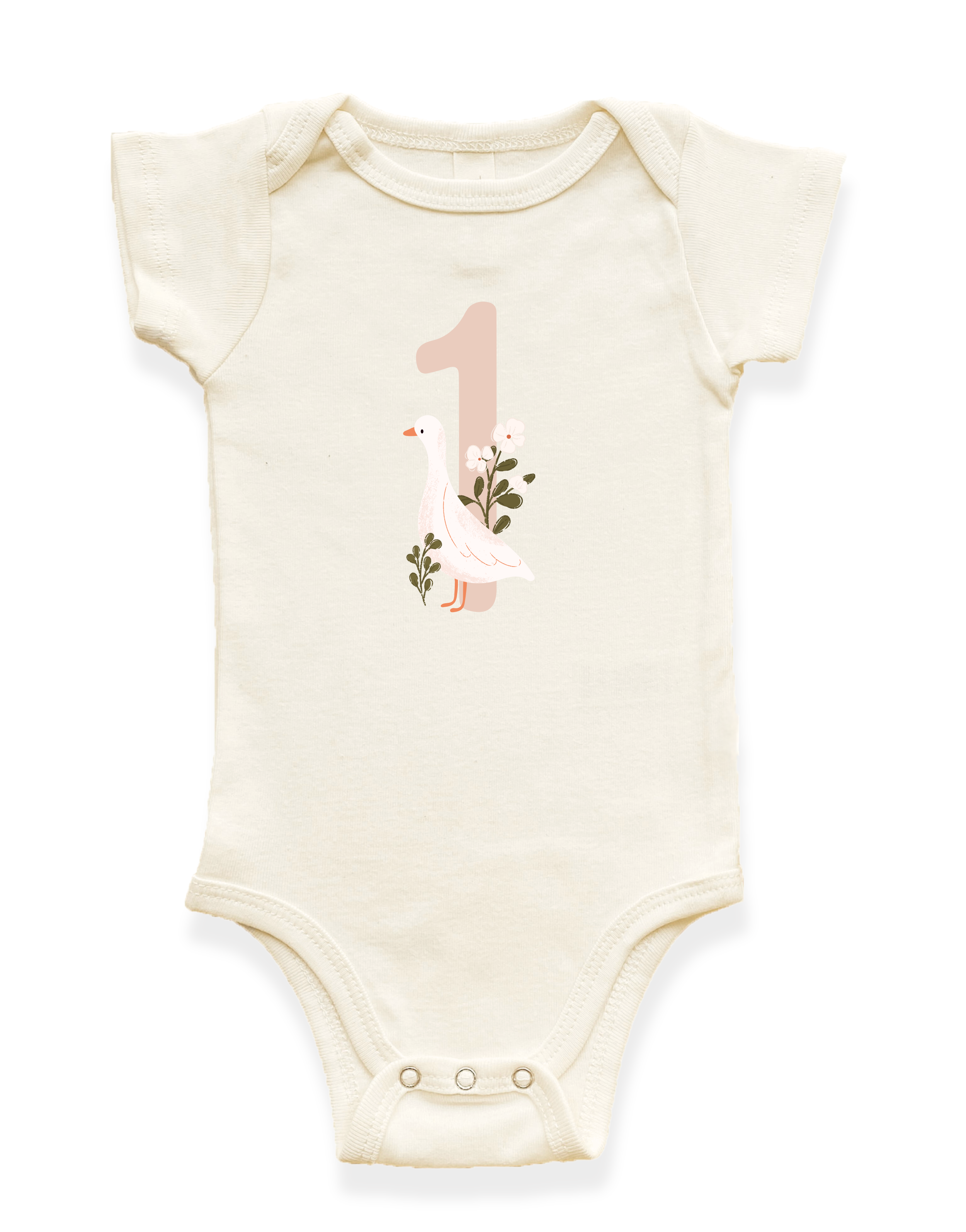 Goose Monthly Milestone Organic Baby Bodysuit