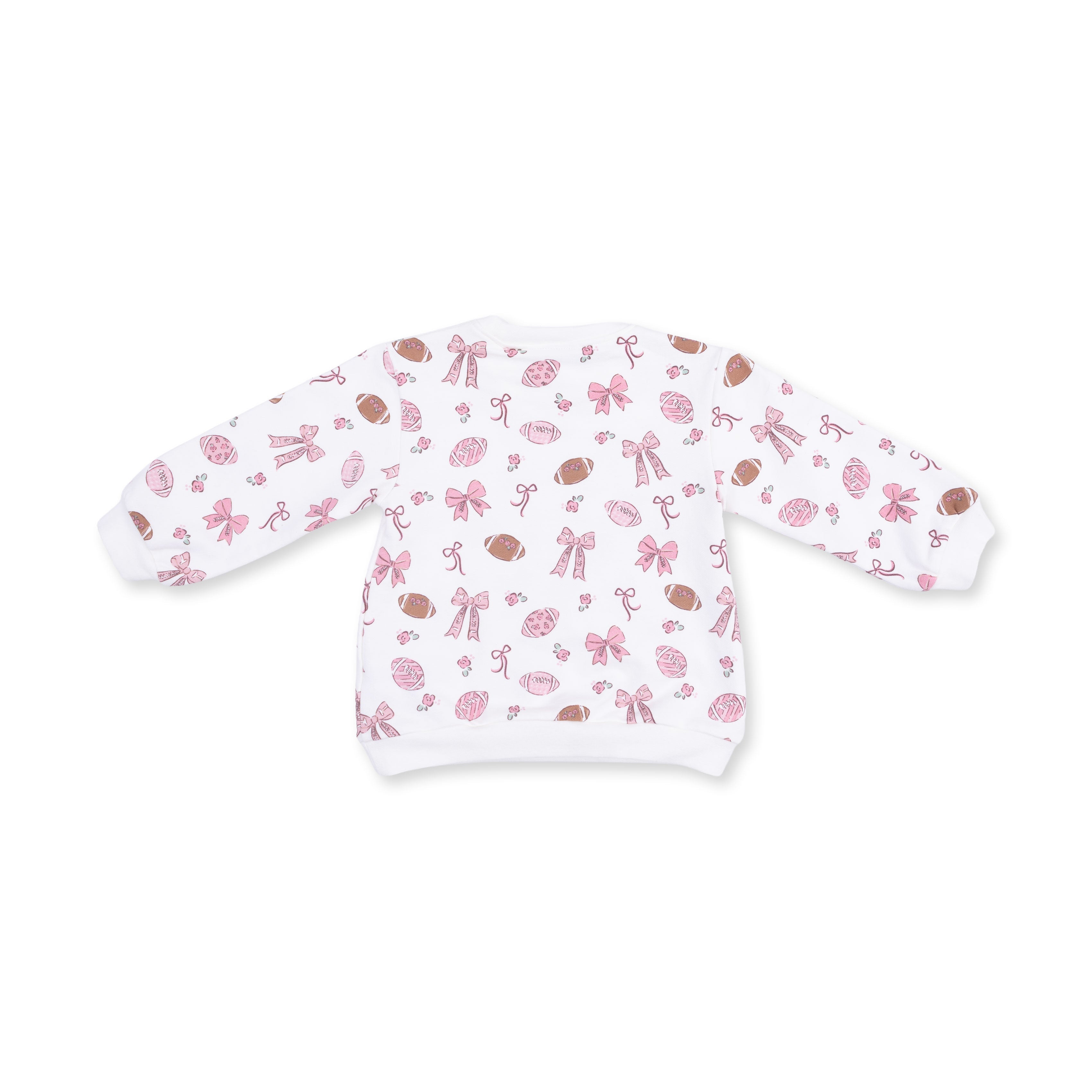 Footballs And Bows - Oversized Sweatshirt And Baby Bells