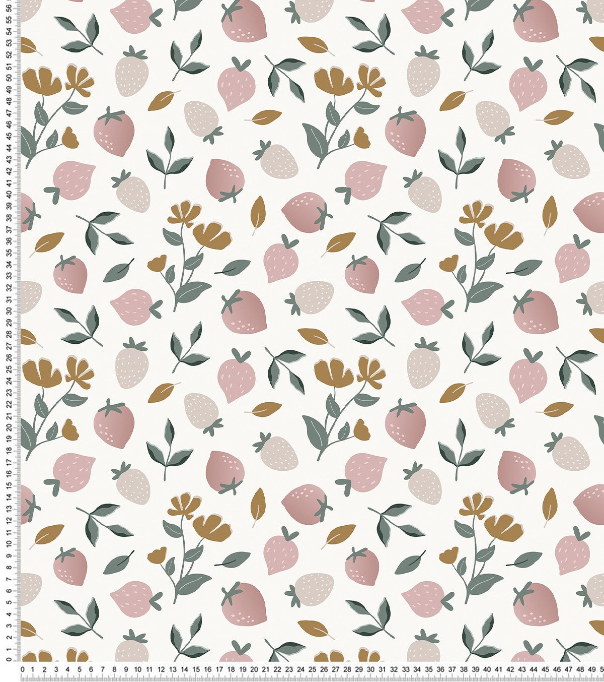 Louise - Children's Wallpaper - Strawberry Motif