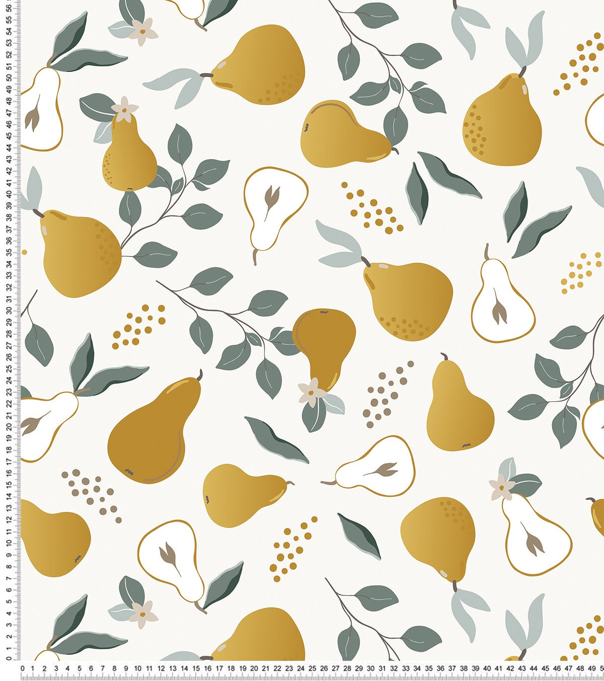 Louise - Children's Wallpaper - Pear Motif