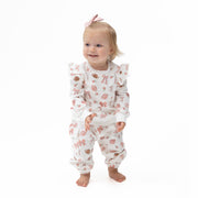 Footballs And Bows - Ruffle Sweatshirt And Fashion Cargo Pants
