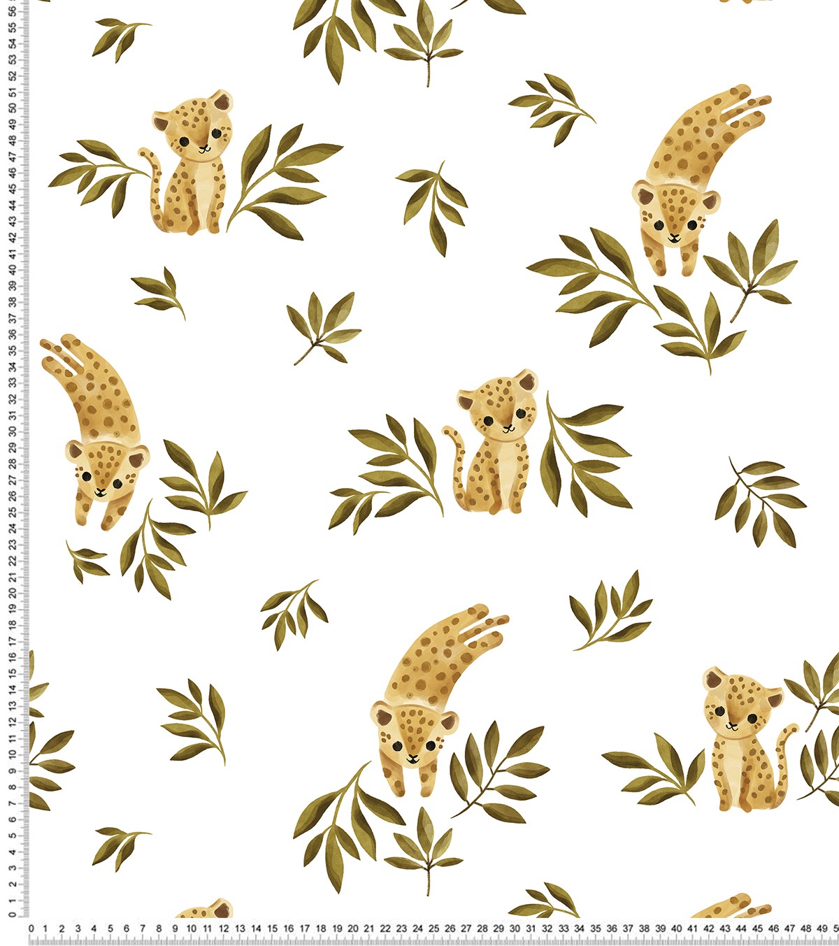 Felidae - Children's Wallpaper - Small Leopard Motif (reconditioned Product)