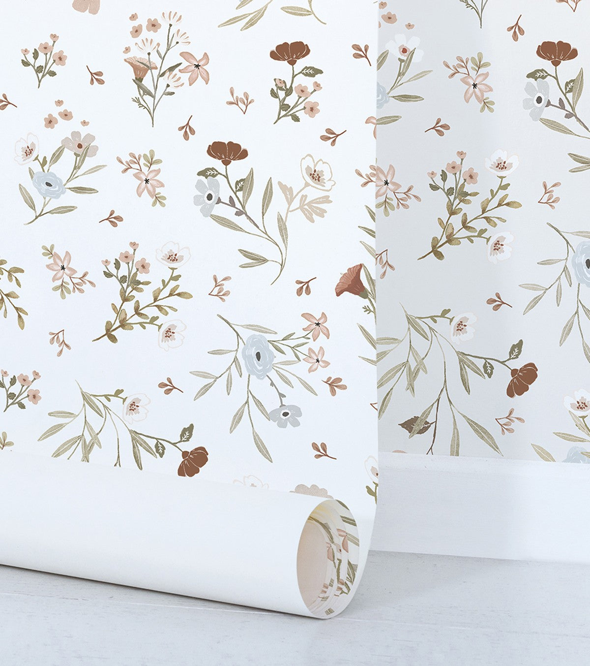 Lilydale - Children's Wallpaper - Soft Flowers Motif