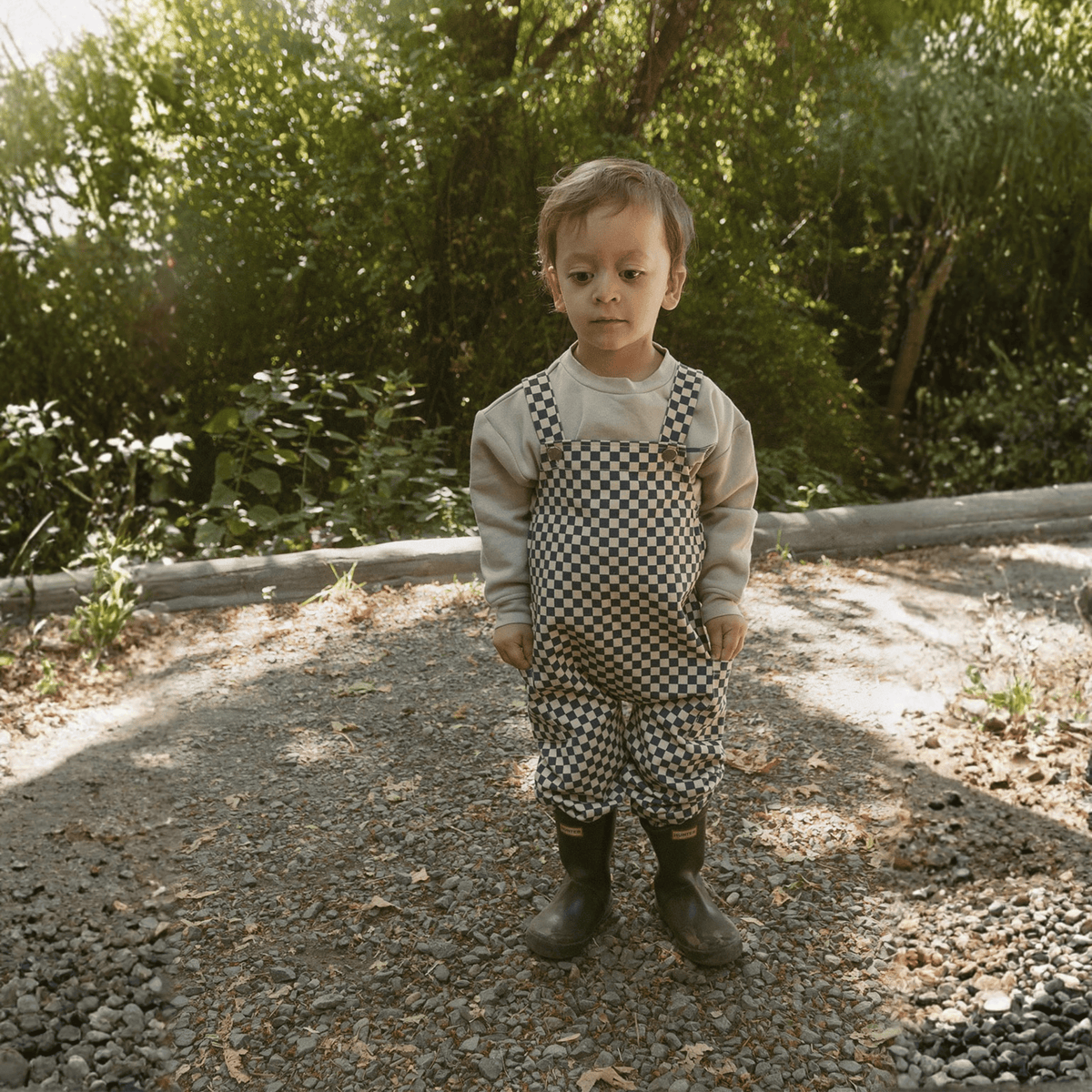 Organic Twill Overalls - Midnight Check