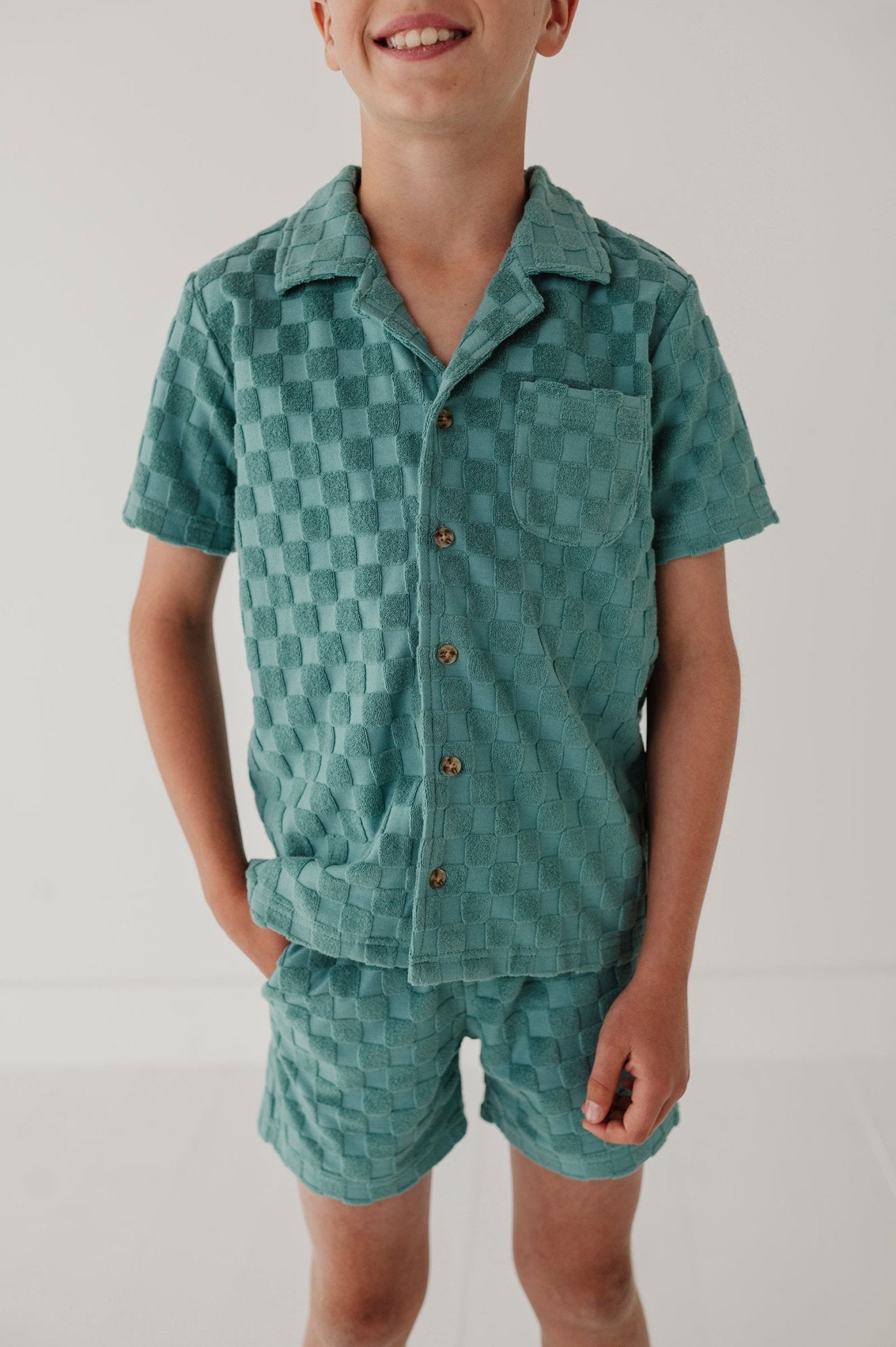 Boy's Terry Button Top