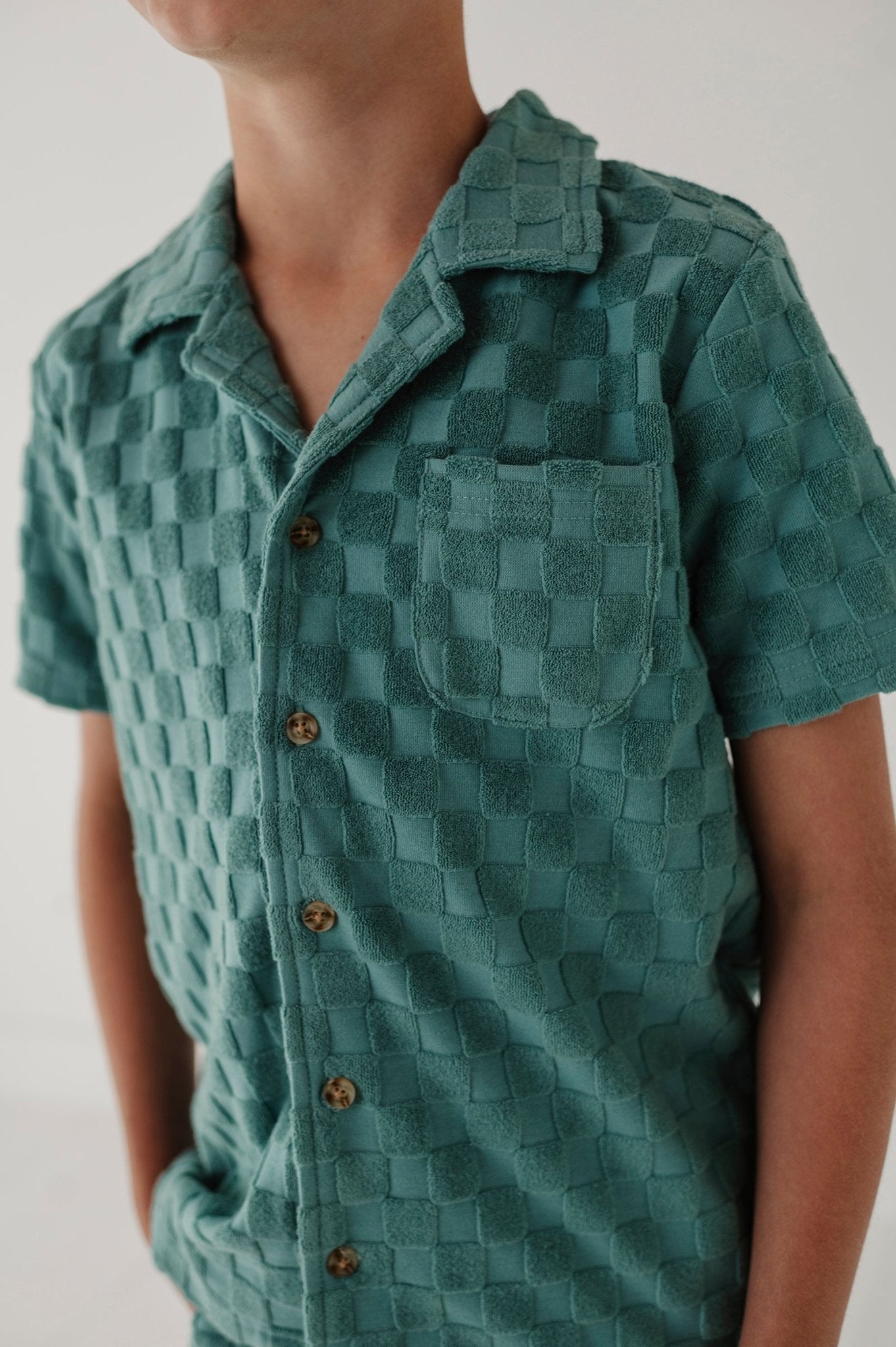 Boy's Terry Button Top