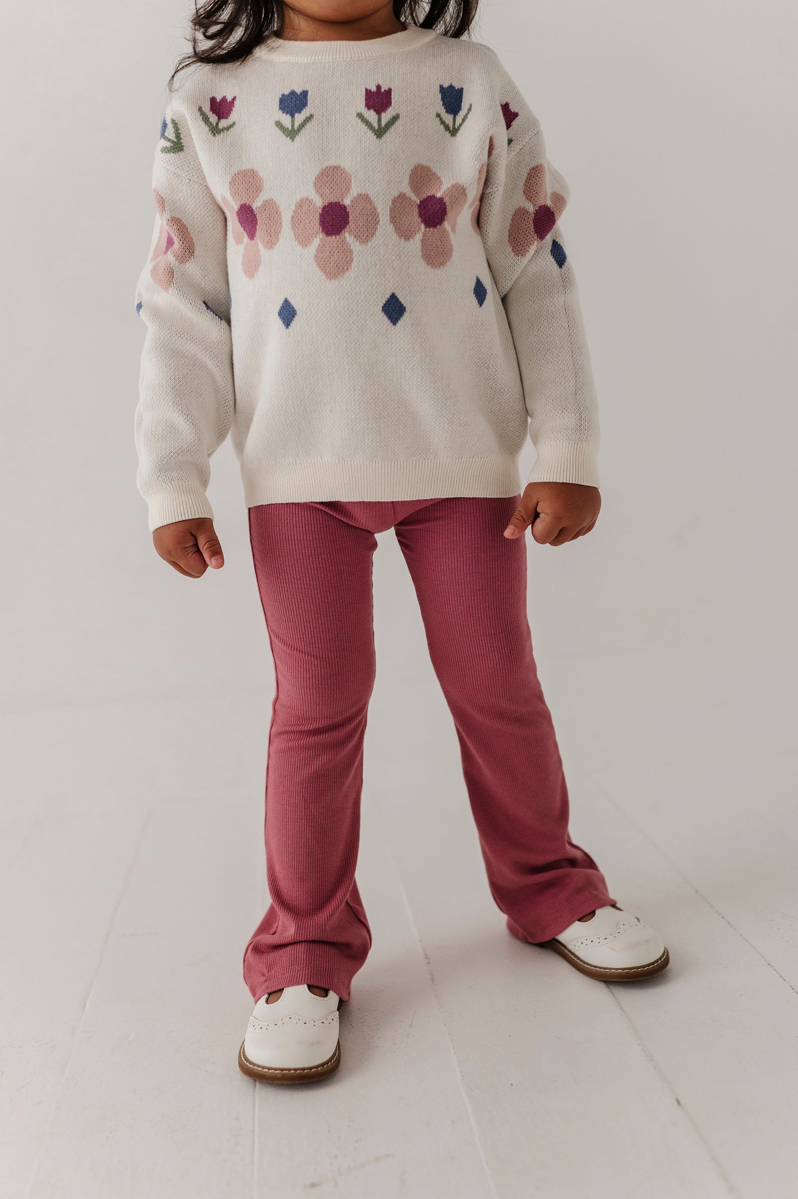 Girls Flare Pants In Mesa Rose
