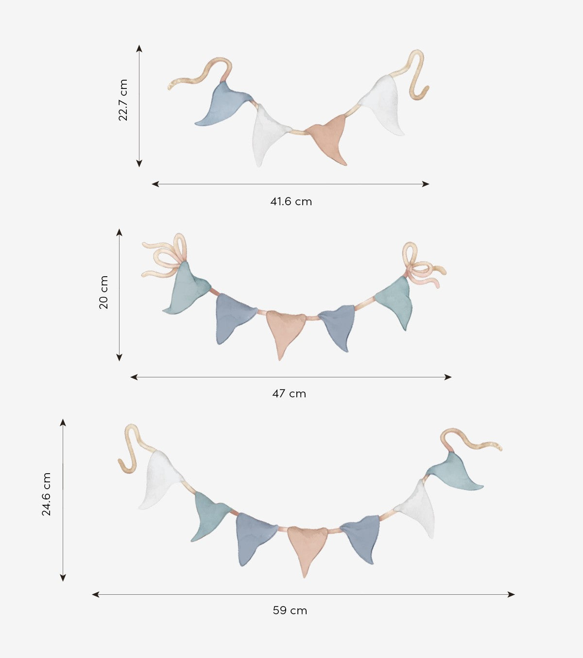 Selene - Large Sticker - Pennant Garland (blue)