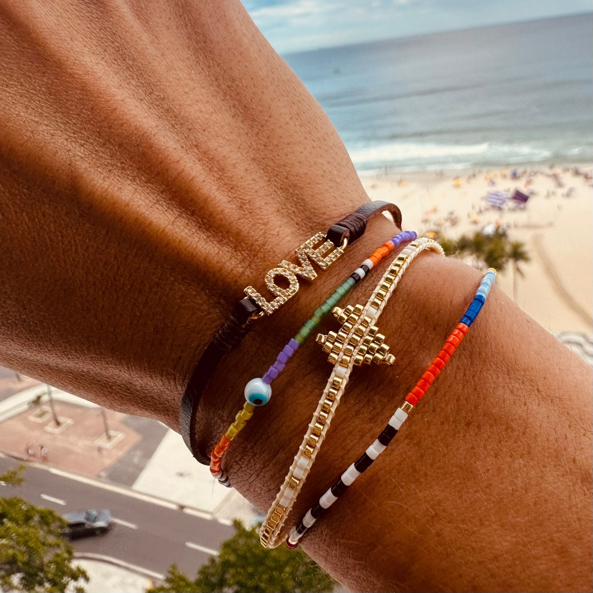 Gold Miyuki Heart Bracelet