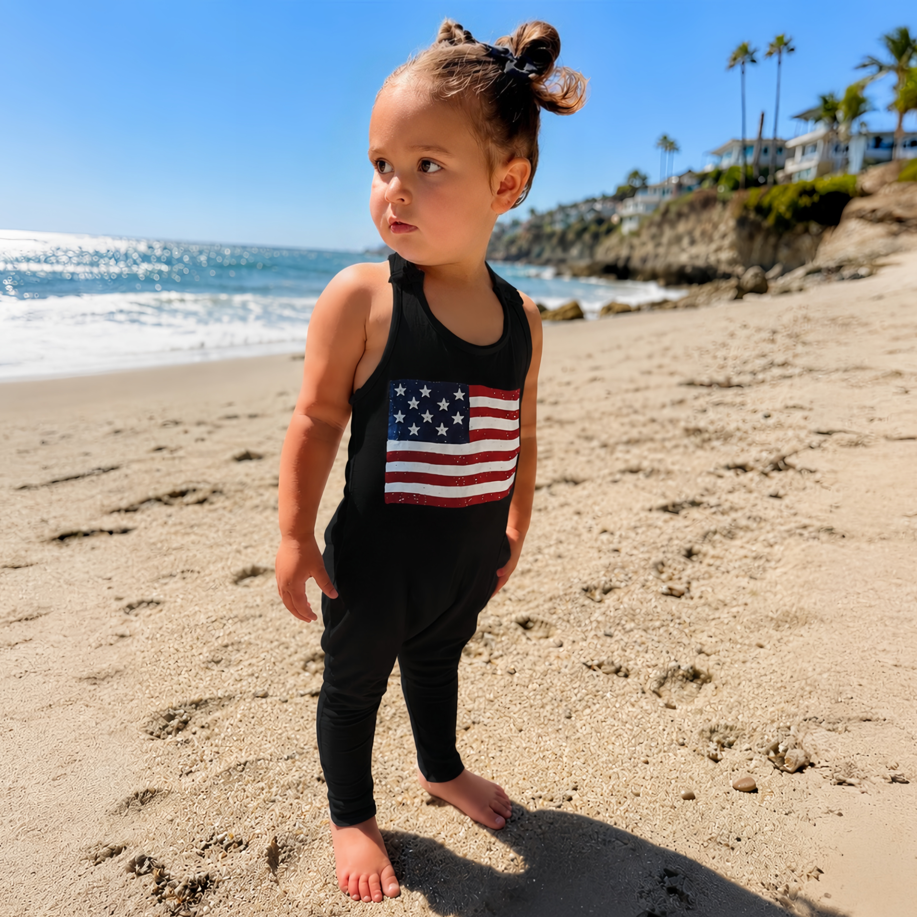 Americana Romper Black