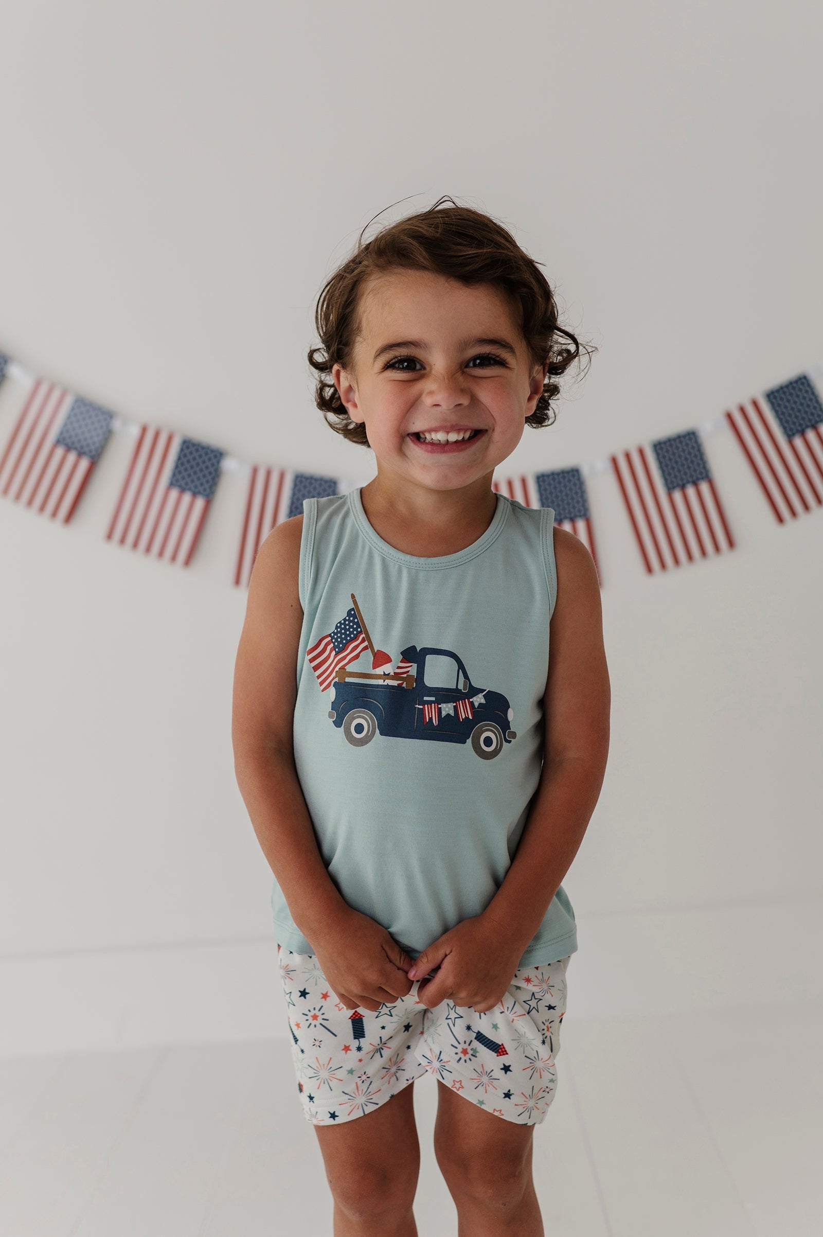 Boys Tank Top In American Truck
