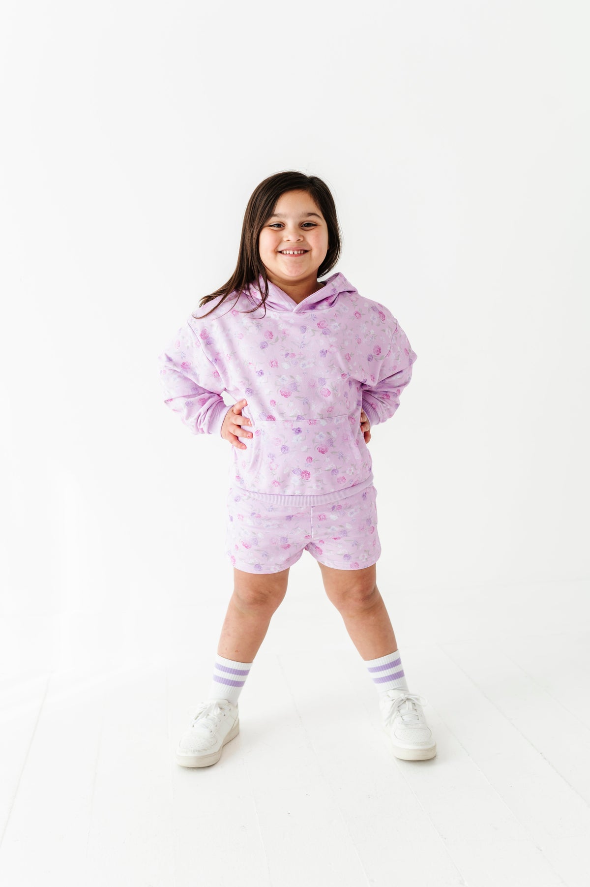 Lilac Petals Kids Sweat Shorts