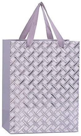 Premium Gift Bags 24 Pack Silver 9x7x4"