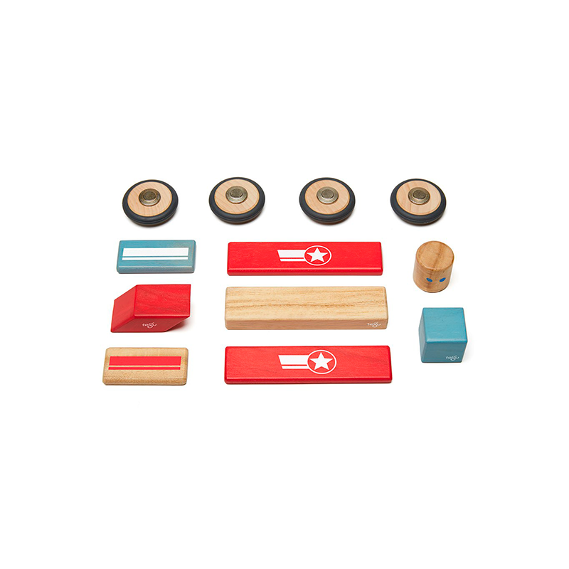 Daredevil <br>magnetic Wooden Blocks <br>stunt Team, 12 Pieces