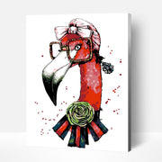 Fashion Flamingo – Paint By Numbers Kit | Artwille | 14x18 Inch Canvas