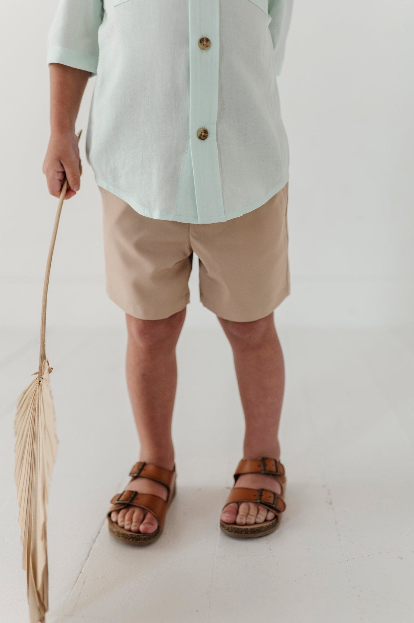 Boys Dressy Shorts In Khaki
