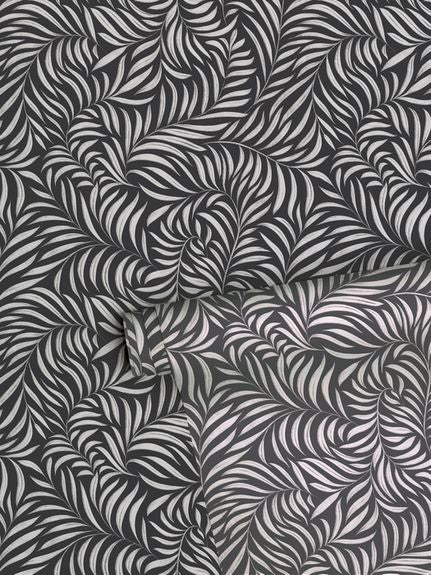 Black Majik - Children's Wallpaper - Palm Leaf Motif