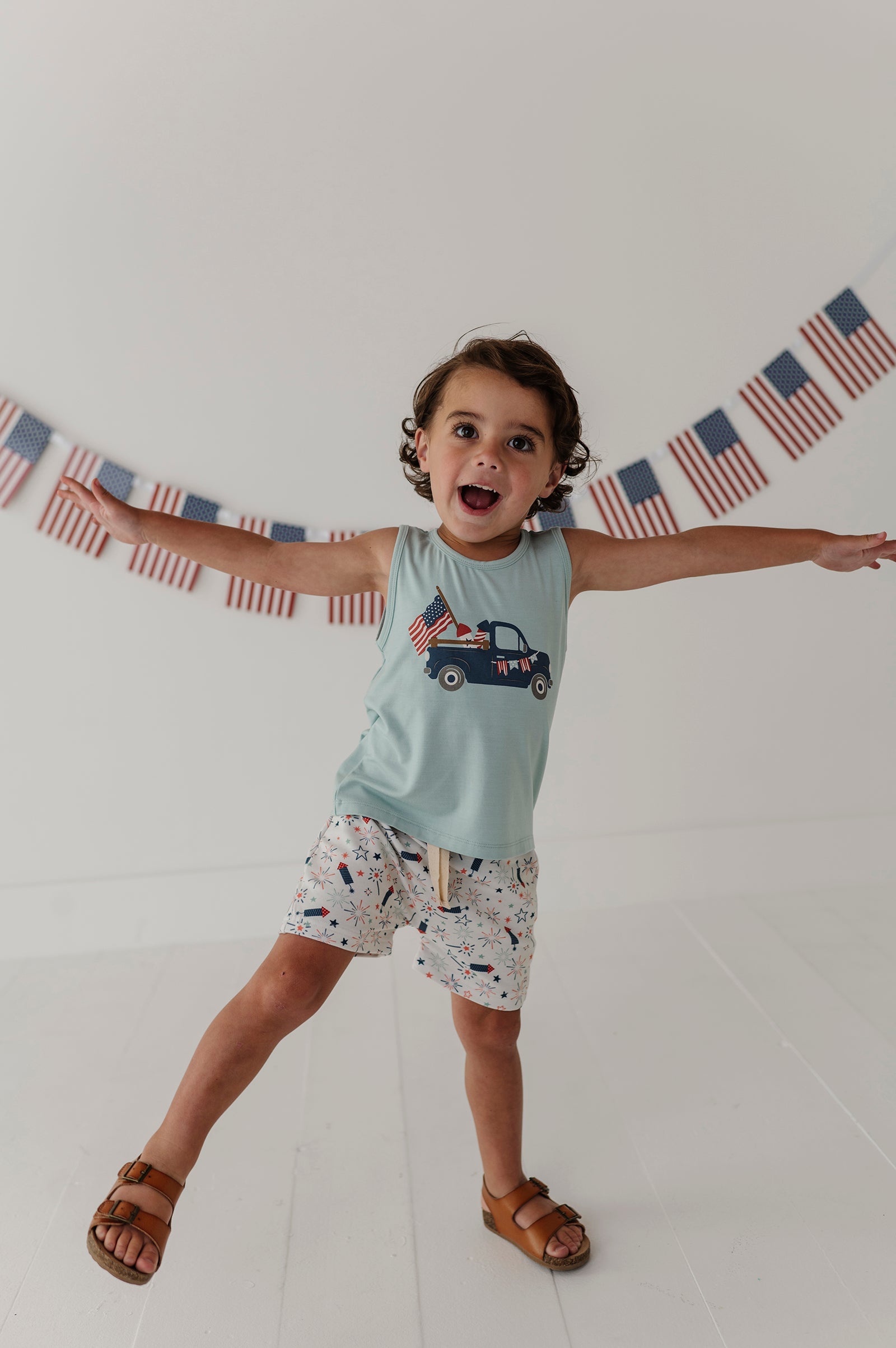 Boys Tank Top In American Truck