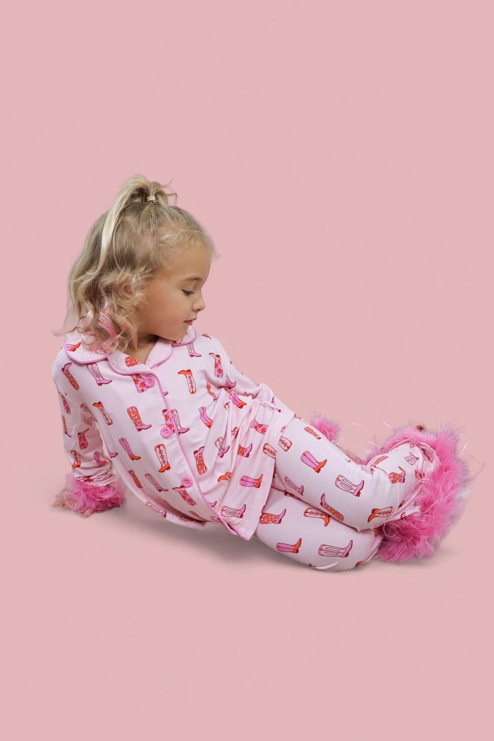Exclusive Yee Haw Hollie Girl's Flare Feathered Dream Set