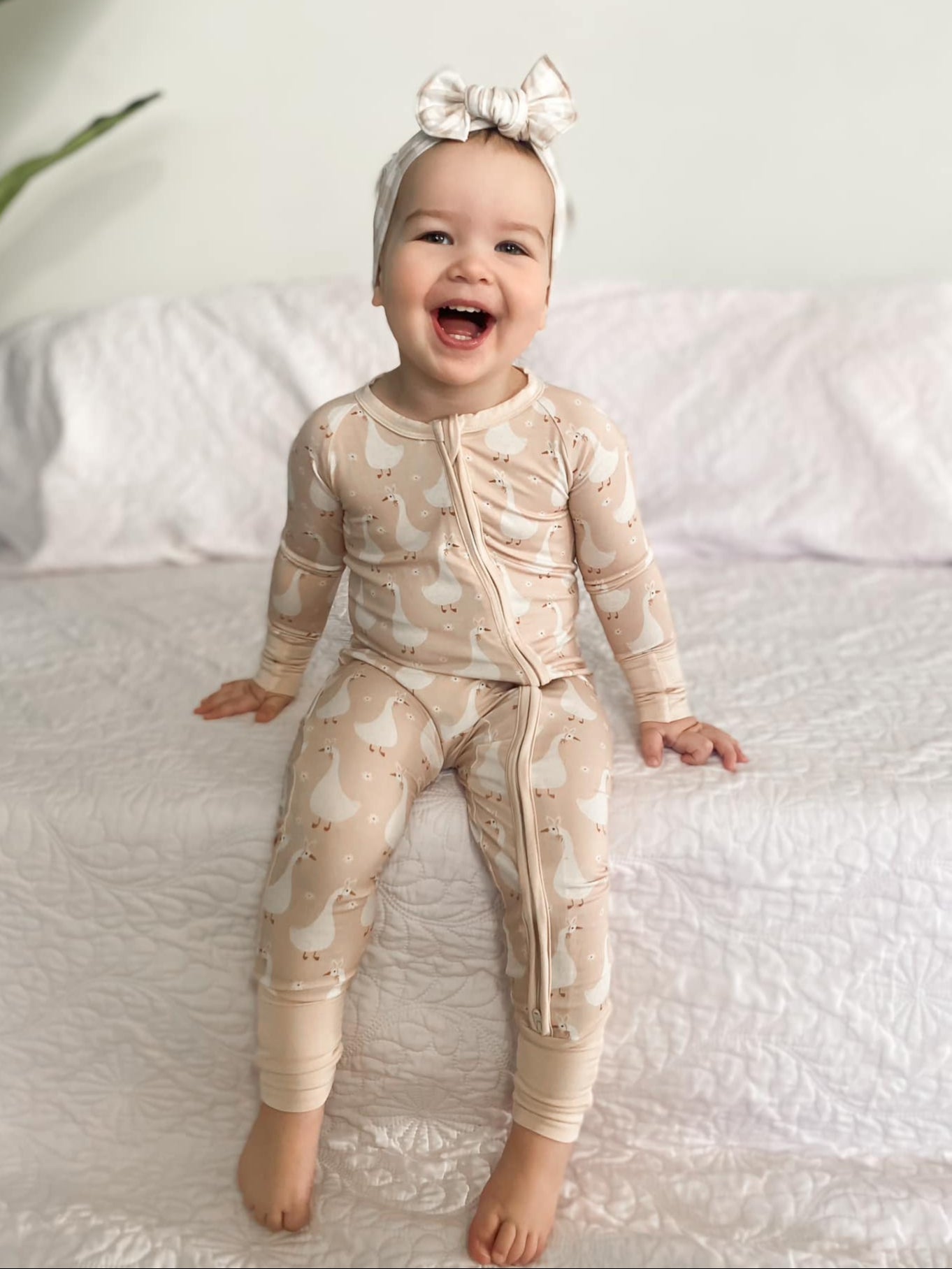 Silly Goose On The Loose Bamboo Zippy Romper